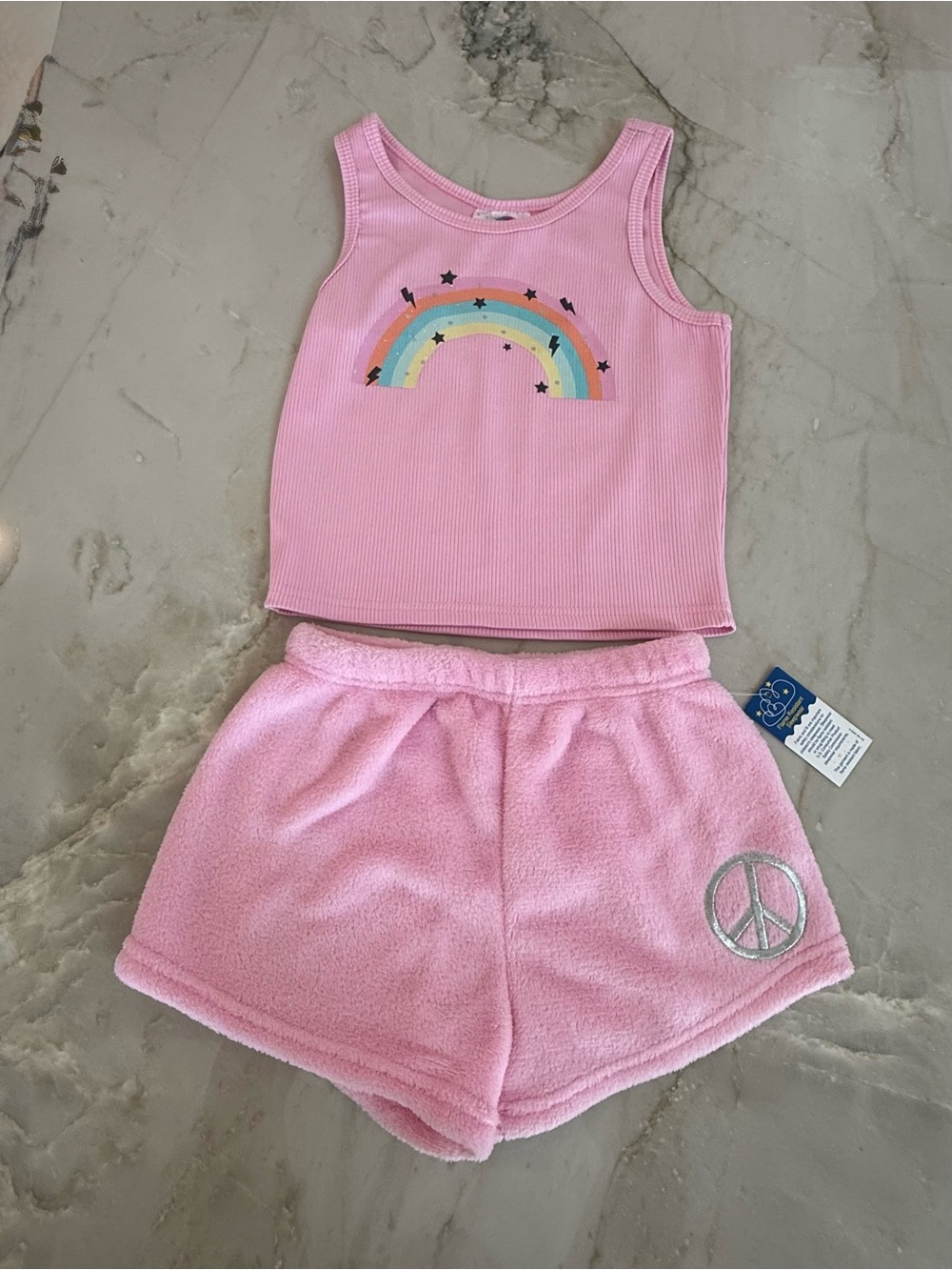 Magic Kids Pink Rainbow Tank & Shorts Set